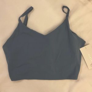 NWT Blue Athleta Elation V-Neck Crop D-DD Large